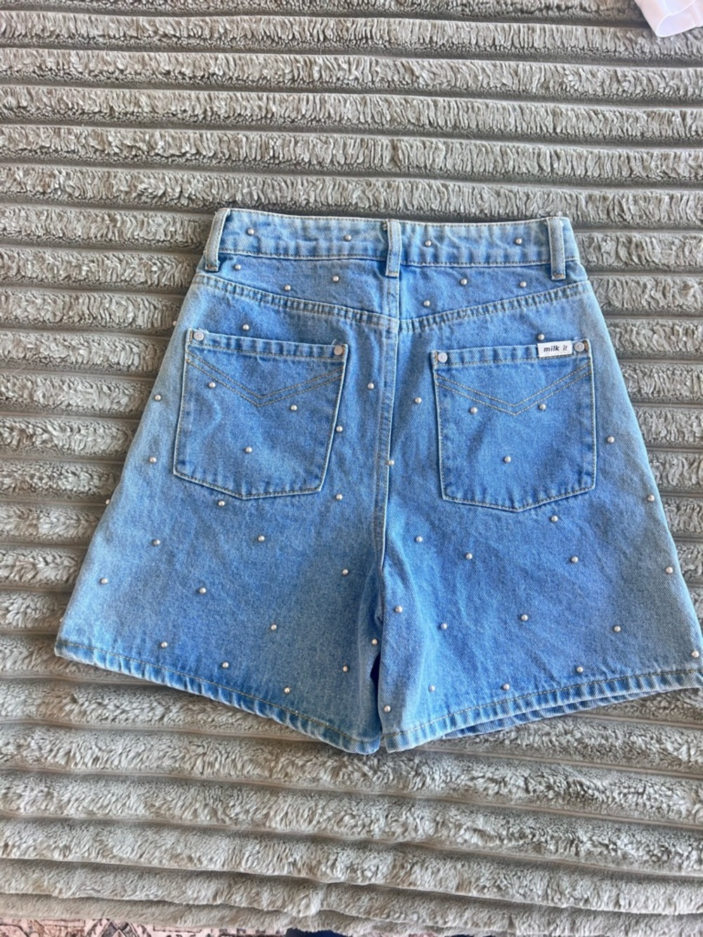 Milk It by Pacsun Studded Blue Denim Shorts New WIth Tags- Size 26 - Picture 5 of 14